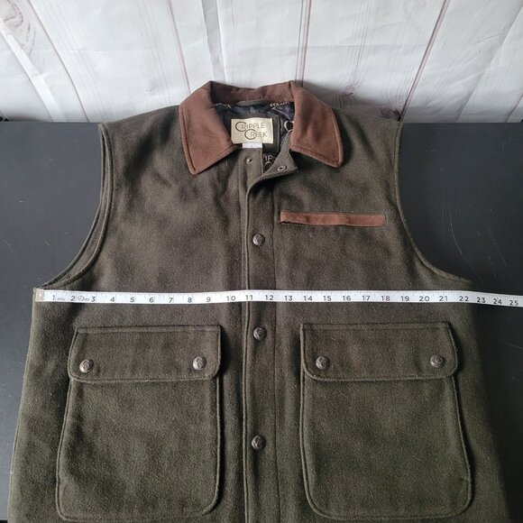 Cripple Creek Men’s L Concealed Carry Wool Melton Vest, Fully Lined and Quilted - Picture 9 of 10